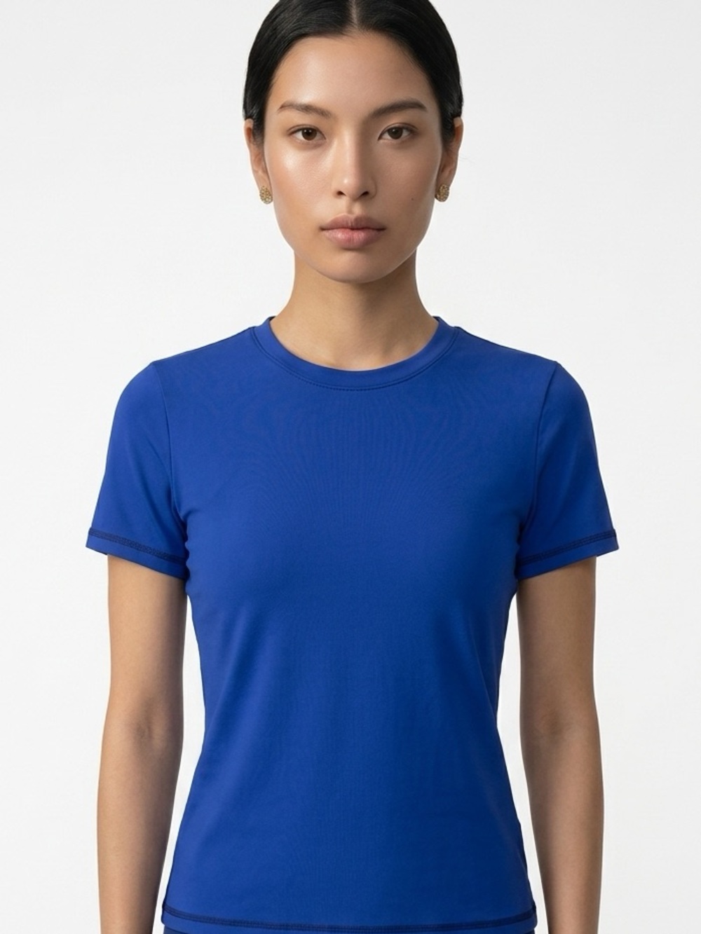 UNCIA ACTIVE | Royal Purple/Blue Short Sleeve Fitted Stretchy Tee Women’s Size S